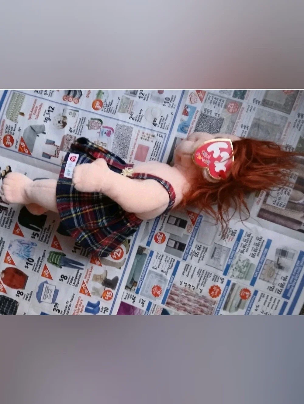 Plush Doll in Red Plaid Dress - Kids Toy
